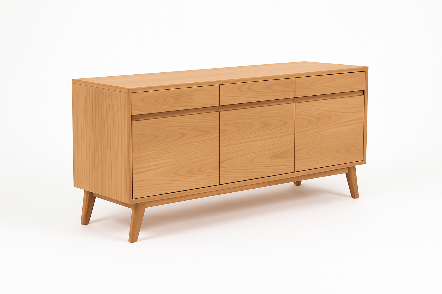 Sage Minimalist Wood Sideboard - Alternative Angle