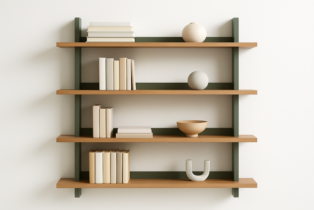 Sage Wall-Mounted Bookshelf - Front View