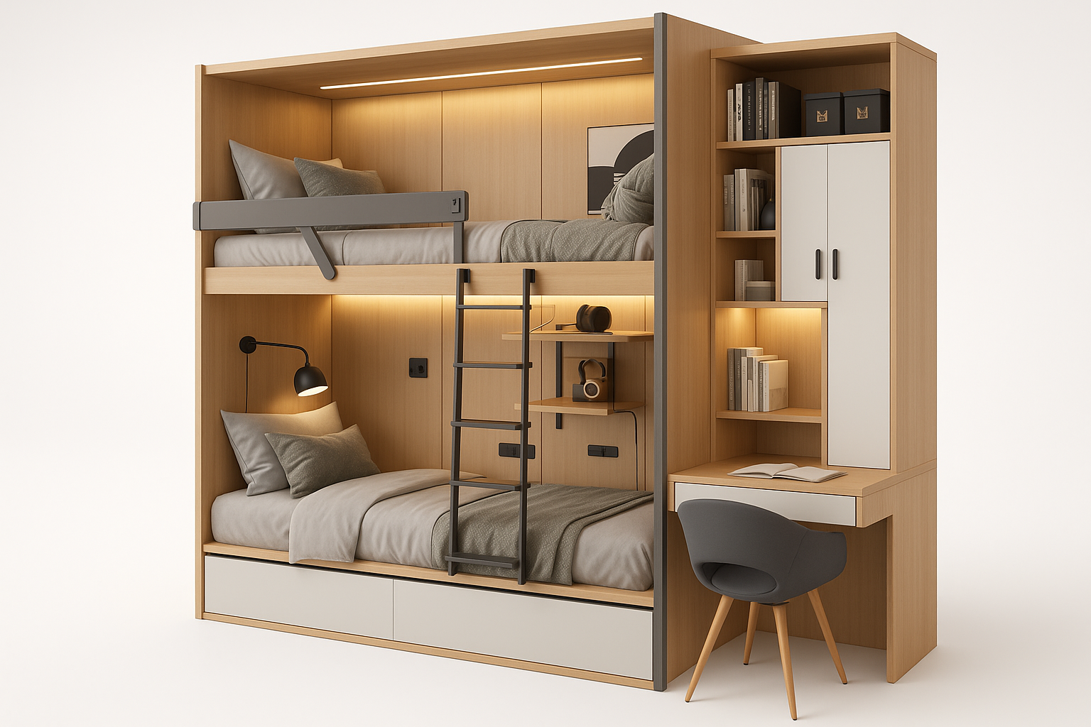 Side view of Atelier Sage Custom Loft Bed