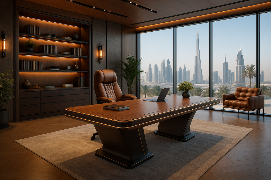 Side view of Cœur Précieux Luxury Office Setup