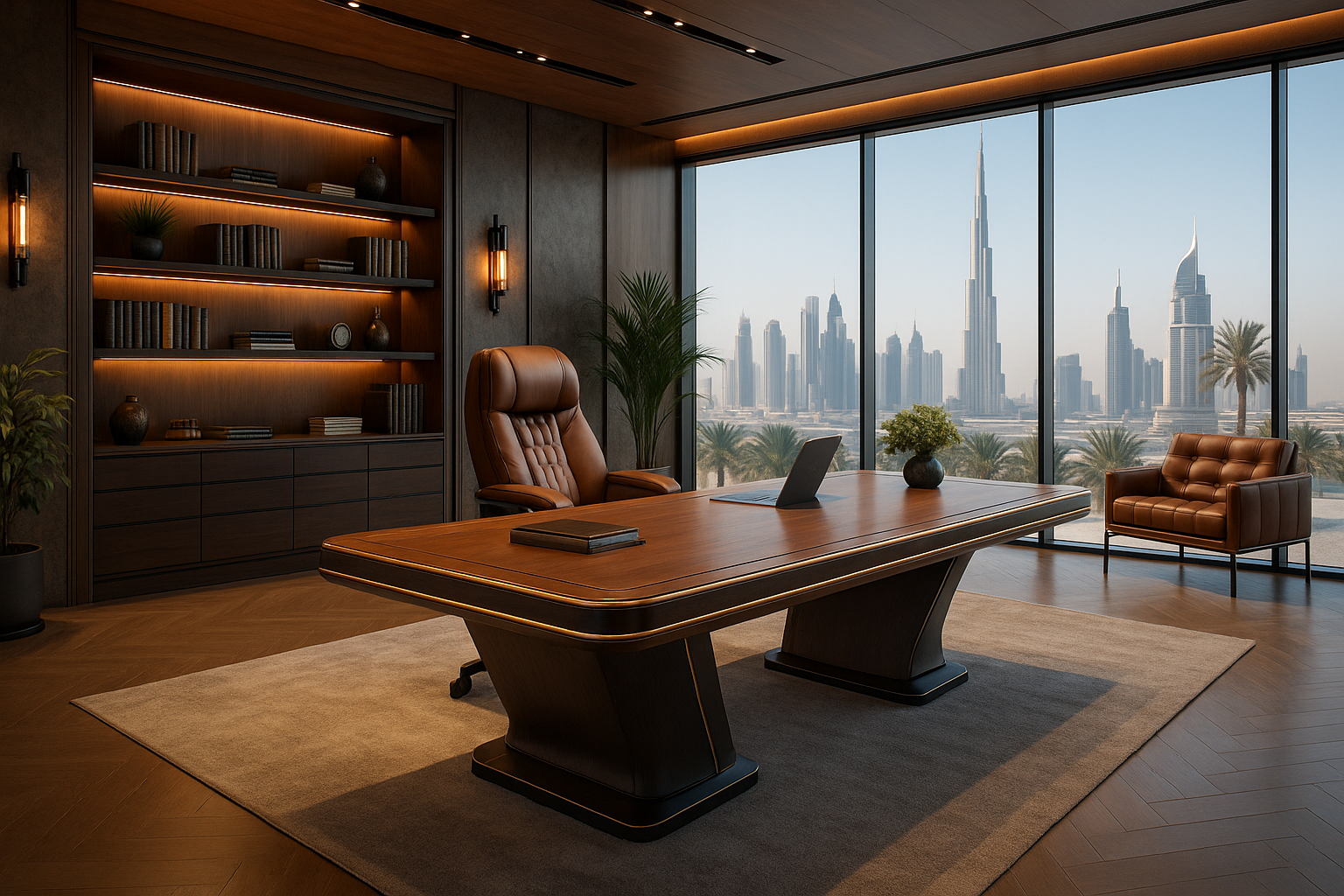 Side view of Cœur Précieux Luxury Office Setup
