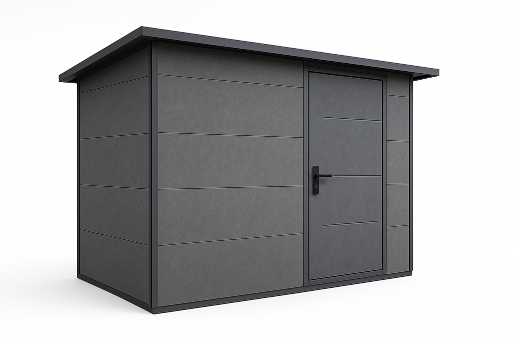 Side view of Eclipse Compact Cement Board Shed 2.5x1.8m