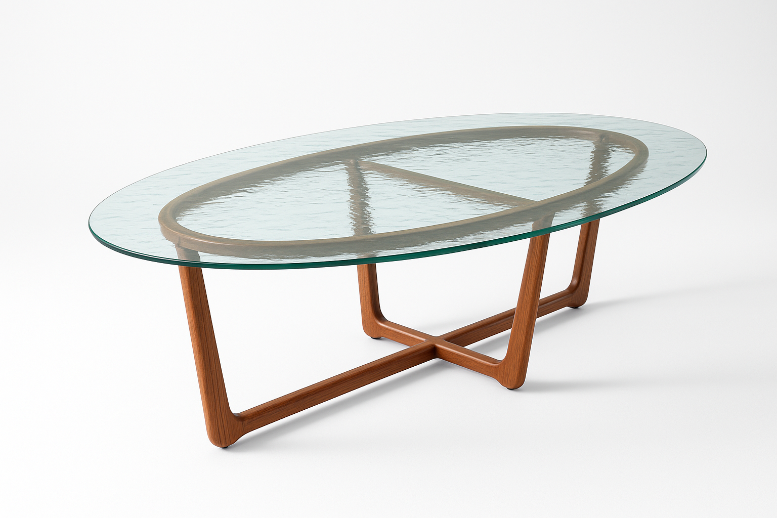 Side view of Isla 6-Seater Outdoor Glass Table