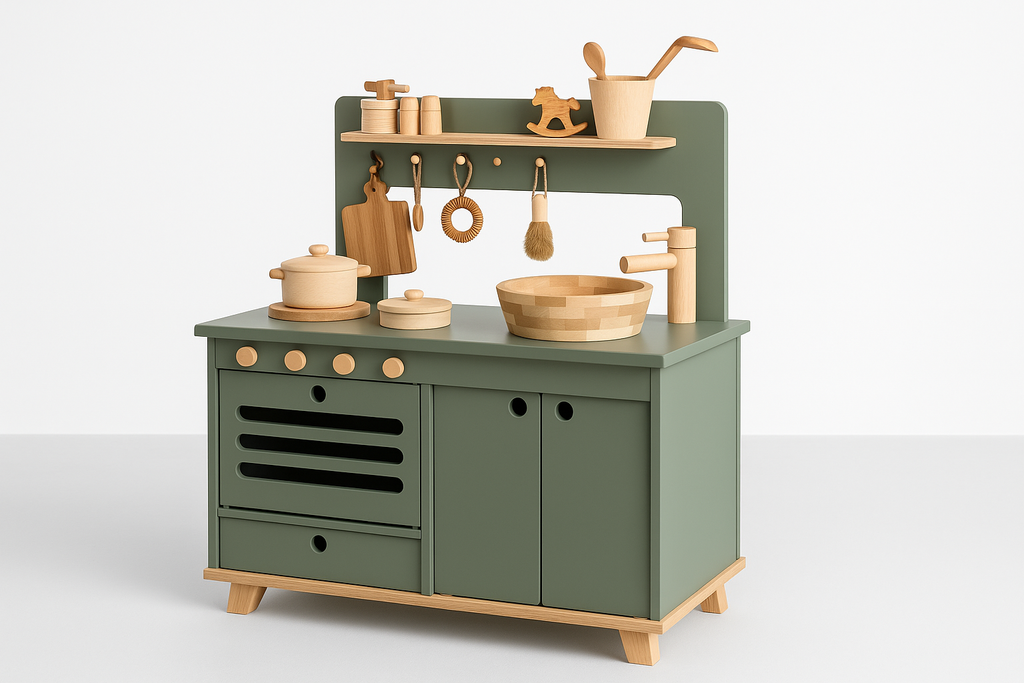 Side view of Little Chef Play Kitchen