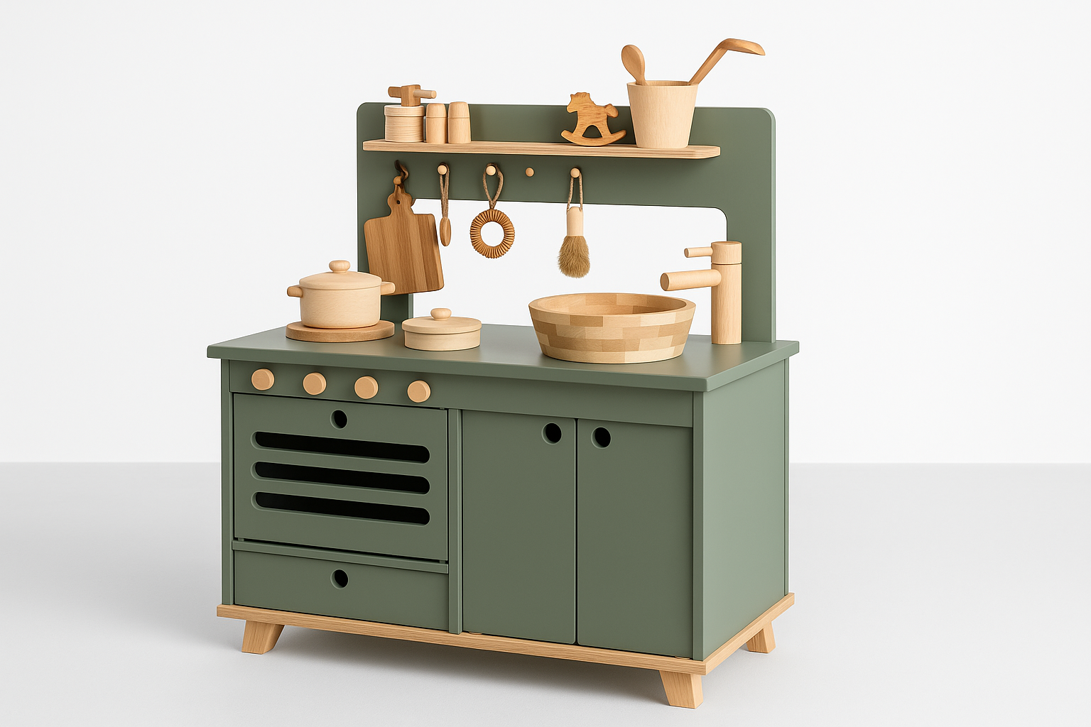 Side view of Little Chef Play Kitchen