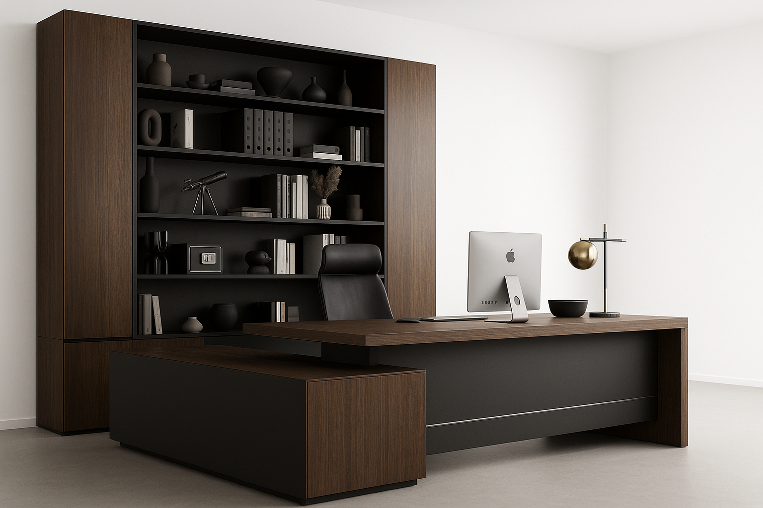 Side view of Perdue Premier Executive Office Setup