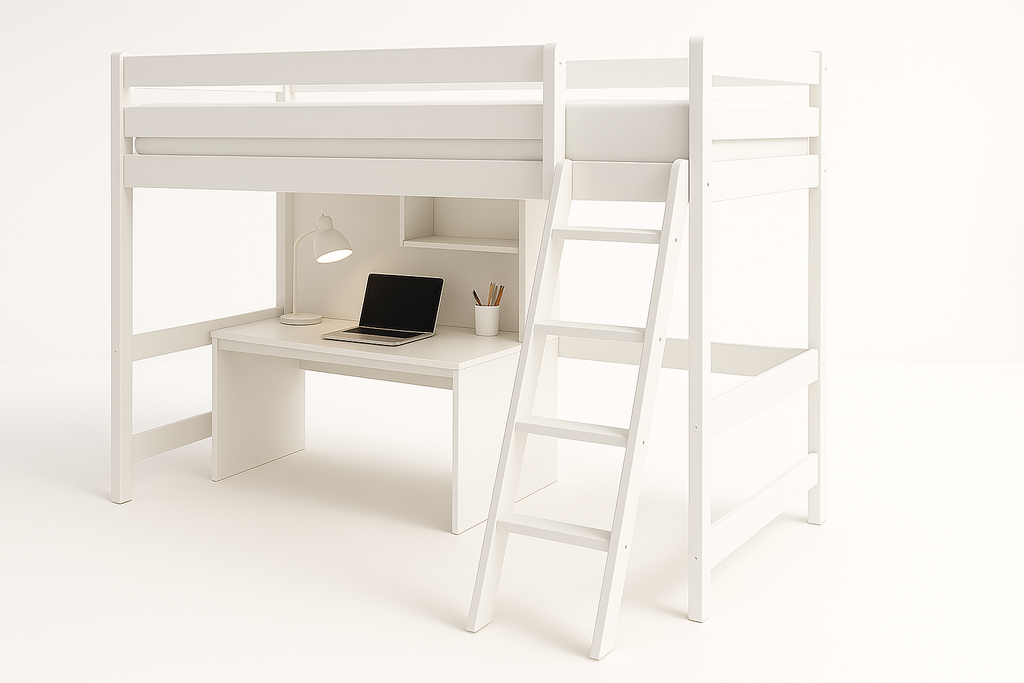 Slightly angled side view of Sky High Study Loft