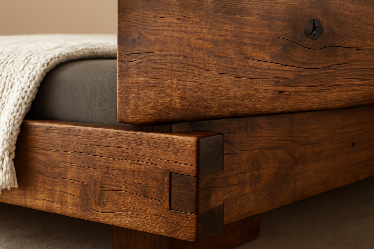 Solace Reclaimed Bed Frame - Detail Shot