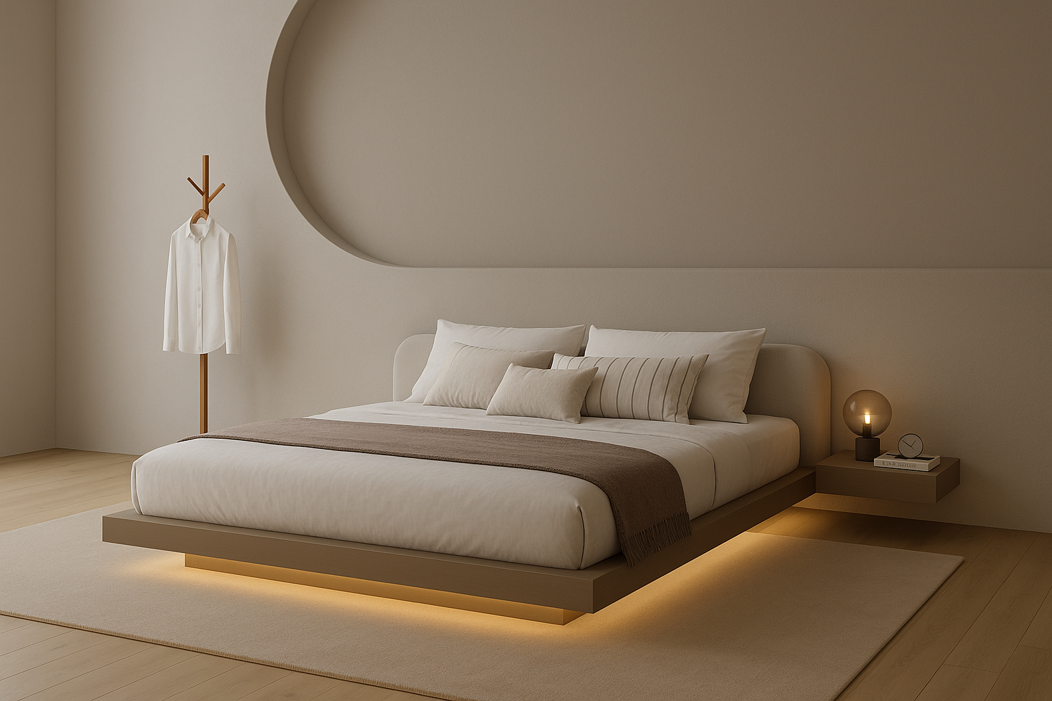 Studio Garde – Urban Serenity Bed - Floating Platform with LED