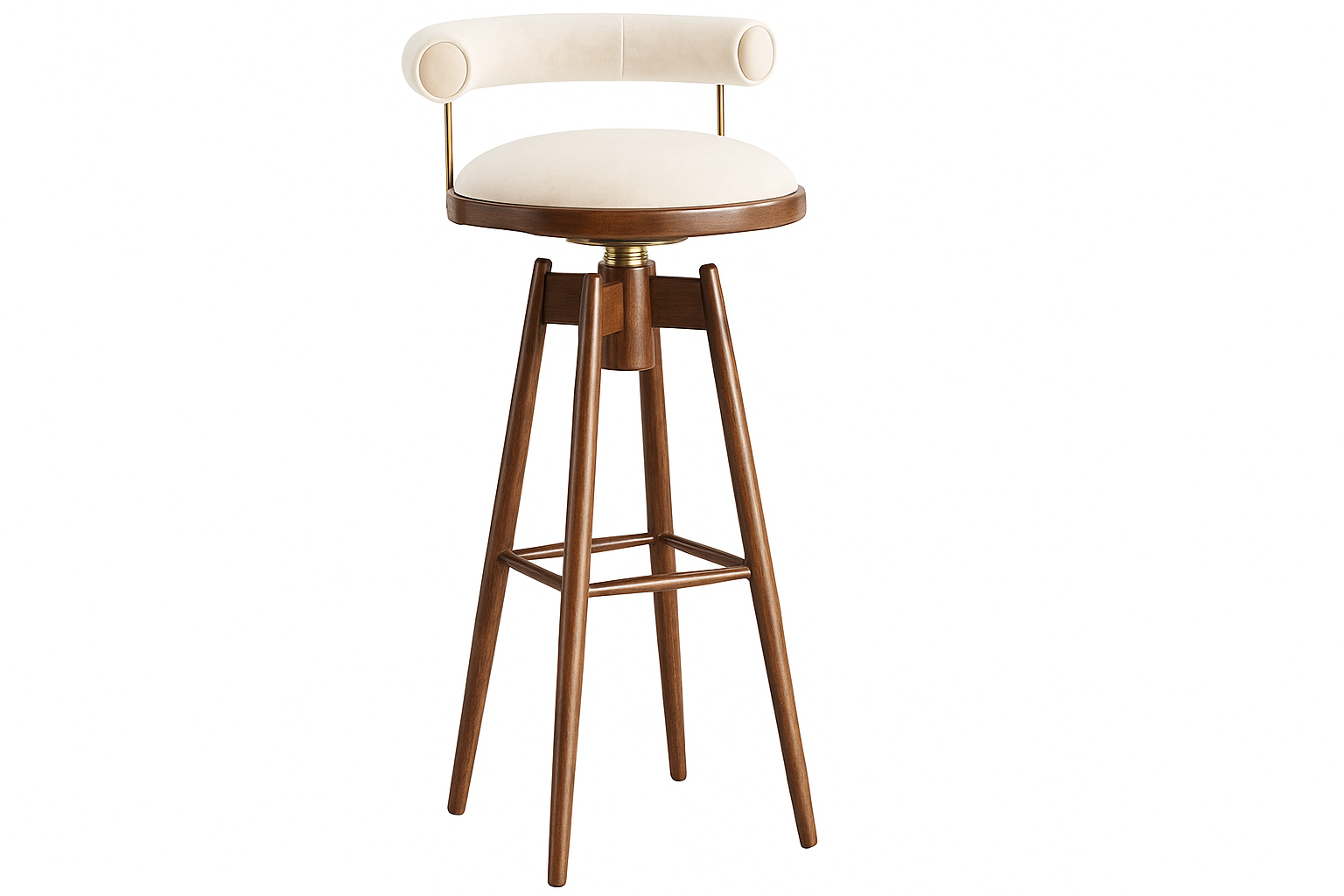 Velvet Throne Bar Chair - Perspective View