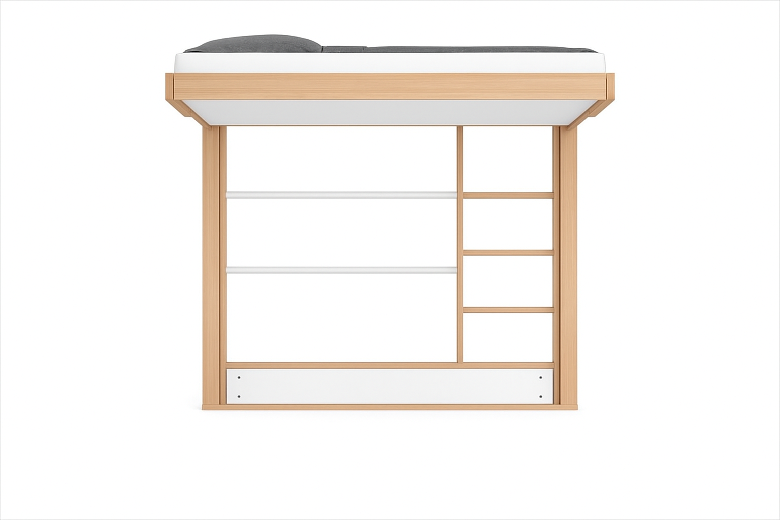 Wood Frame Loft Bed - Front View
